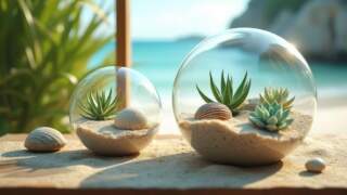 Terrários Temáticos De Praia Para Decoração